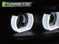Preview: Xenon LED Angel Eyes Scheinwerfer für BMW 3er E90/E91 LCI 09-11 schwarz mit LED Blinker
